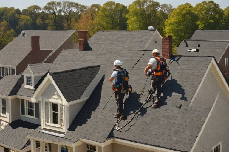 Roofers in Queens Lake Williamsburg VA Installing GAF Shingles