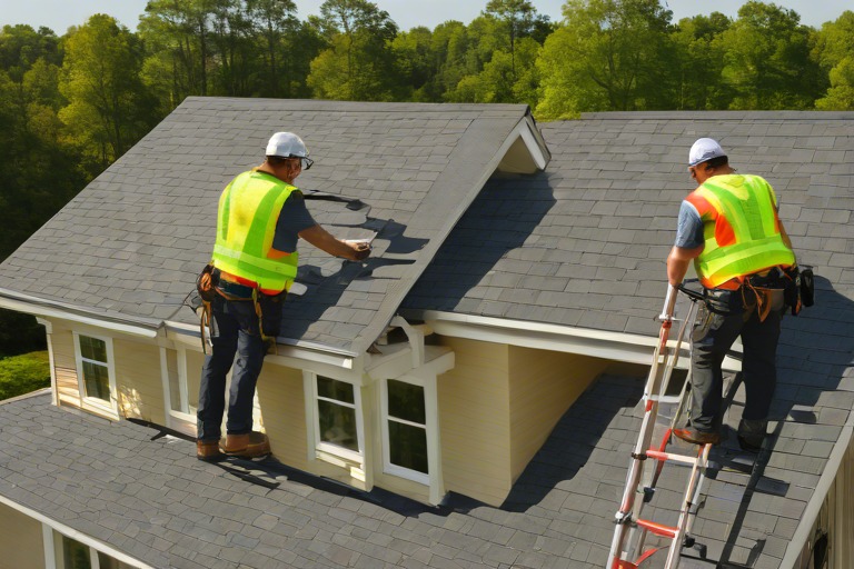 Roofers in St. Brides Chesapeake VA Installing GAF Shingles